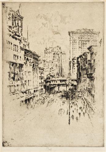 JOSEPH PENNELL (1857-1926) [New York.] Two etchings. 1904 & 1915.